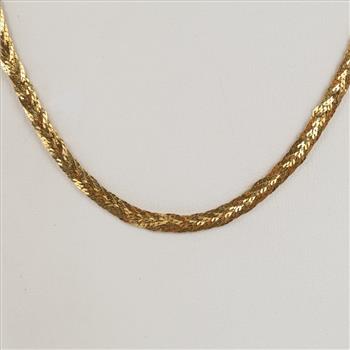 14kt Gold 7 Strand Flat Braided Necklace