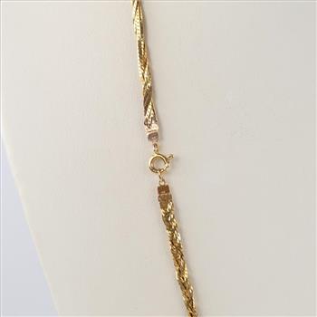 14kt Gold 7 Strand Flat Braided Necklace