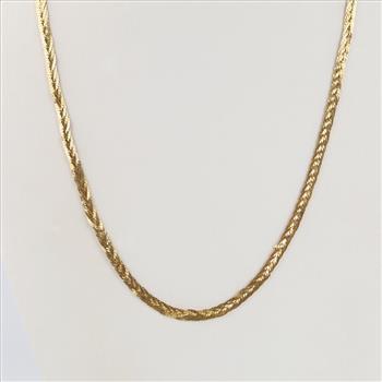 14kt Gold 7 Strand Flat Braided Necklace