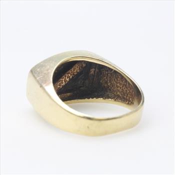 14kt Gold 8.5g Black Inlay Signet Ring With Missing Setting Stone