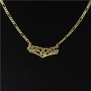 14kt Gold 8.6g Chain With Attached 12kt Gold 'Nsync' Pendant