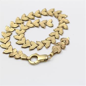 14kt Gold 9.57g Heart Shaped Bracelet