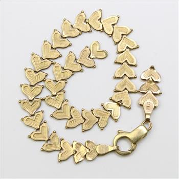 14kt Gold 9.57g Heart Shaped Bracelet