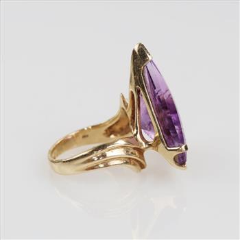 14kt Gold Amethyst & Diamond Accent Ring