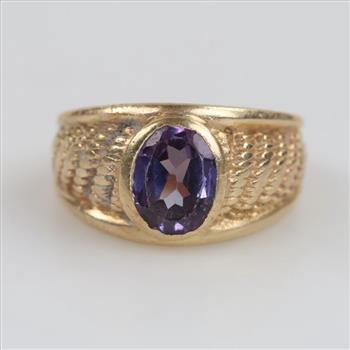 14kt Gold Amethyst Signet Ring