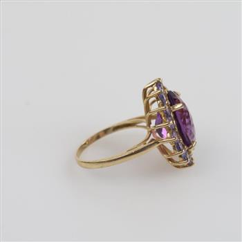14kt Gold Amethyst Tanzanite Accent Cocktail Ring