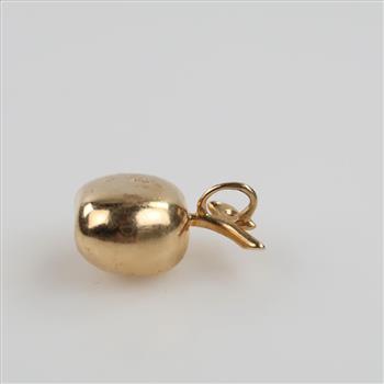 14kt Gold Apple Red Stone Pendant