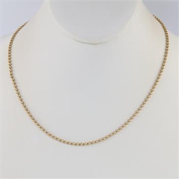 14kt Gold Bead Chain Necklace