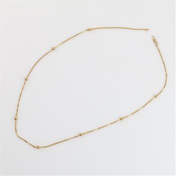 14kt Gold Beaded Box Chain Necklace