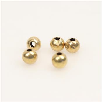 14kt Gold Beads, 5 Pieces