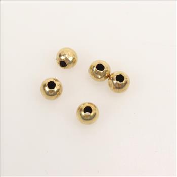 14kt Gold Beads, 5 Pieces