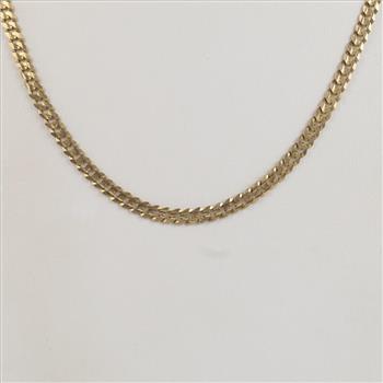 14kt Gold Beveled Curb Necklace