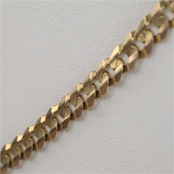 14kt Gold Beveled Curb Necklace