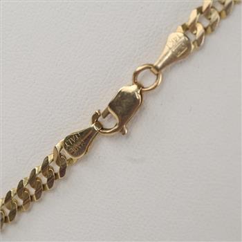 14kt Gold Beveled Curb Necklace