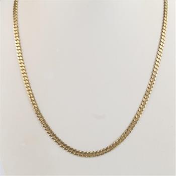 14kt Gold Beveled Curb Necklace