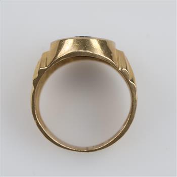 14kt Gold Black And Pink Enamel Stone Ring