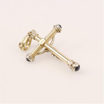 14kt Gold Black Onyx Cross Pendant