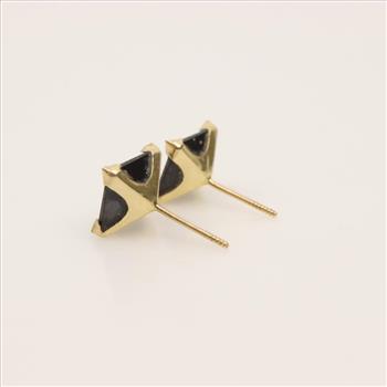 14kt Gold Black Onyx Earrings