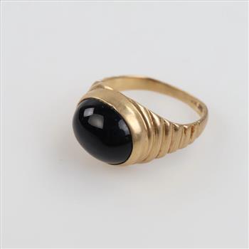 14kt Gold Black Stone Ring