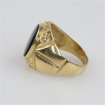 14kt Gold Black Stone Ring