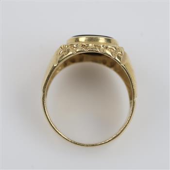 14kt Gold Black Stone Ring