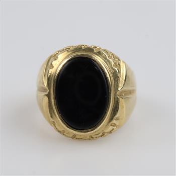 14kt Gold Black Stone Ring