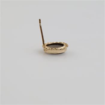 14kt Gold Black Stone Stud Earring