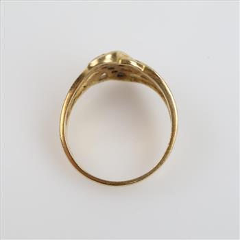 14kt Gold Blue And Clear Stone Ring