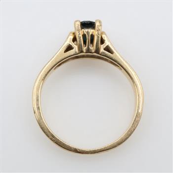 14kt Gold Blue Sapphire Solitaire Ring