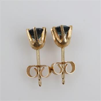 14kt Gold Blue Sapphire Stud Earrings