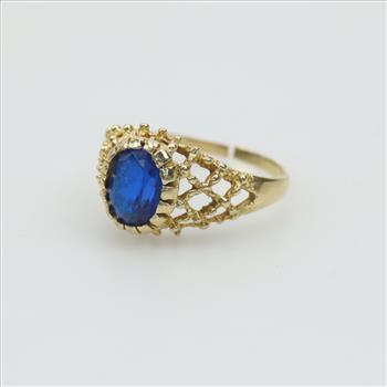 14kt Gold Blue Spinel Ring