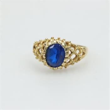 14kt Gold Blue Spinel Ring