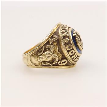 14kt Gold Blue Stone Class Ring