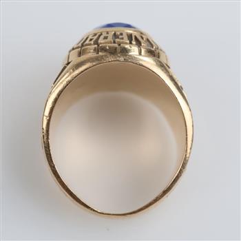 14kt Gold Blue Stone Class Ring