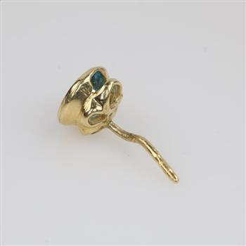 14kt Gold Blue Stone Earring