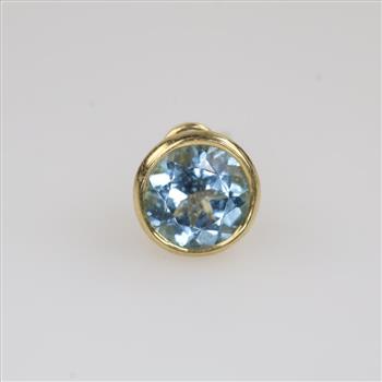 14kt Gold Blue Stone Earring