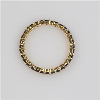 14kt Gold Blue Stone Eternity Band