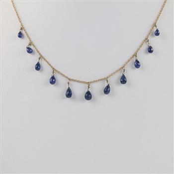 14kt Gold Blue Stone Necklace