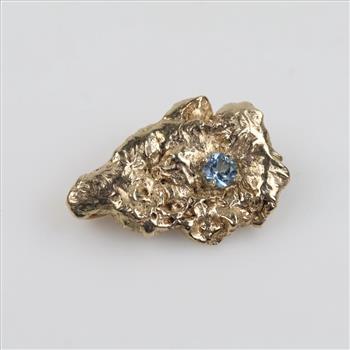 14kt Gold Blue Stone Pendant