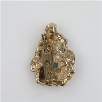 14kt Gold Blue Stone Pendant