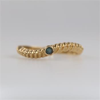 14kt Gold Blue Stone Ring