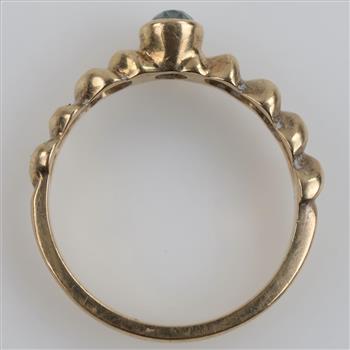 14kt Gold Blue Stone Ring