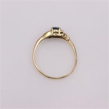 14kt Gold Blue Stone Ring