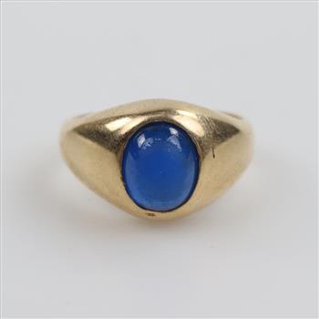 14kt Gold Blue Stone Ring