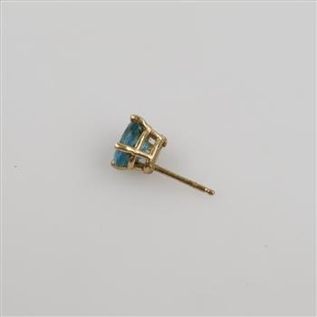 14kt Gold Blue Stone Single Earring