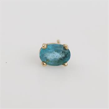 14kt Gold Blue Stone Single Earring