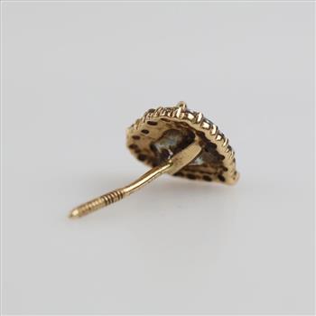 14kt Gold Blue Stone Single Earring