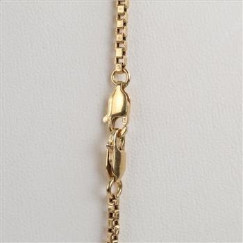 14kt Gold Box Chain Link Necklace