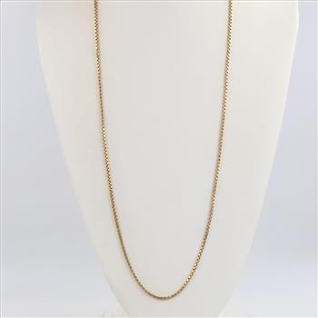 14kt Gold Box Chain Link Necklace