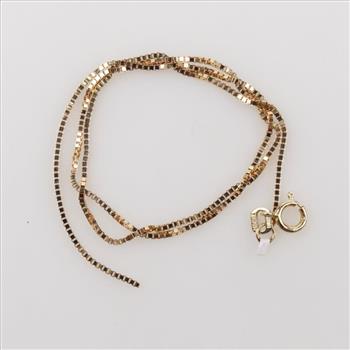 14kt Gold Box Link Chain Necklace